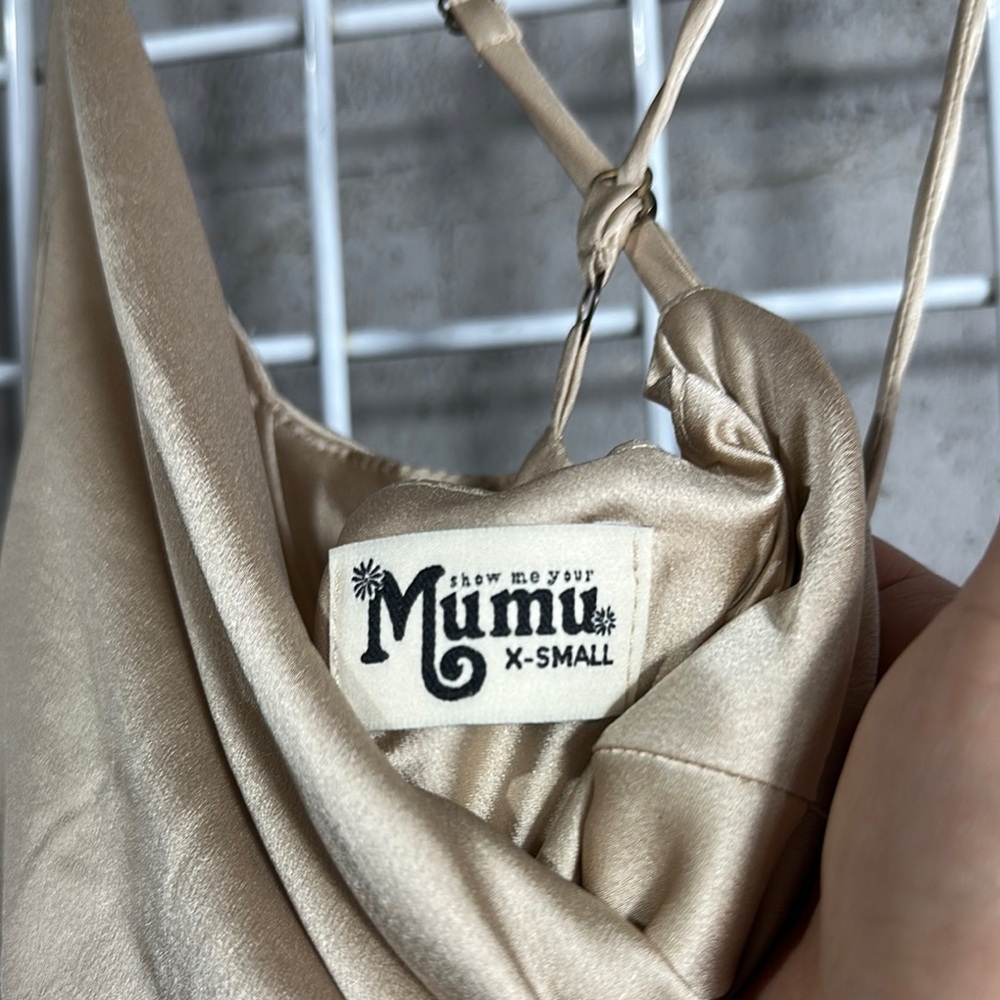 Show me your mumu Tuscany Maxi Slip Dress Elegant Evening wedding champagne - Picture 3 of 5